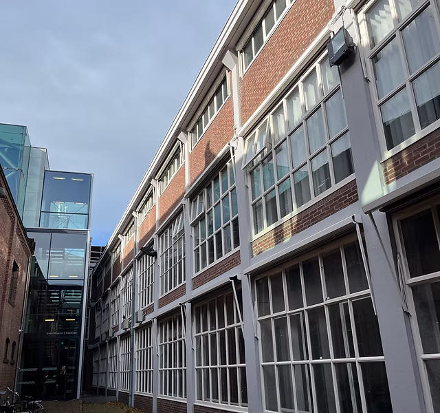 Buitenzijde van de beoogde TextielCampus Tilburg in het Drögepand